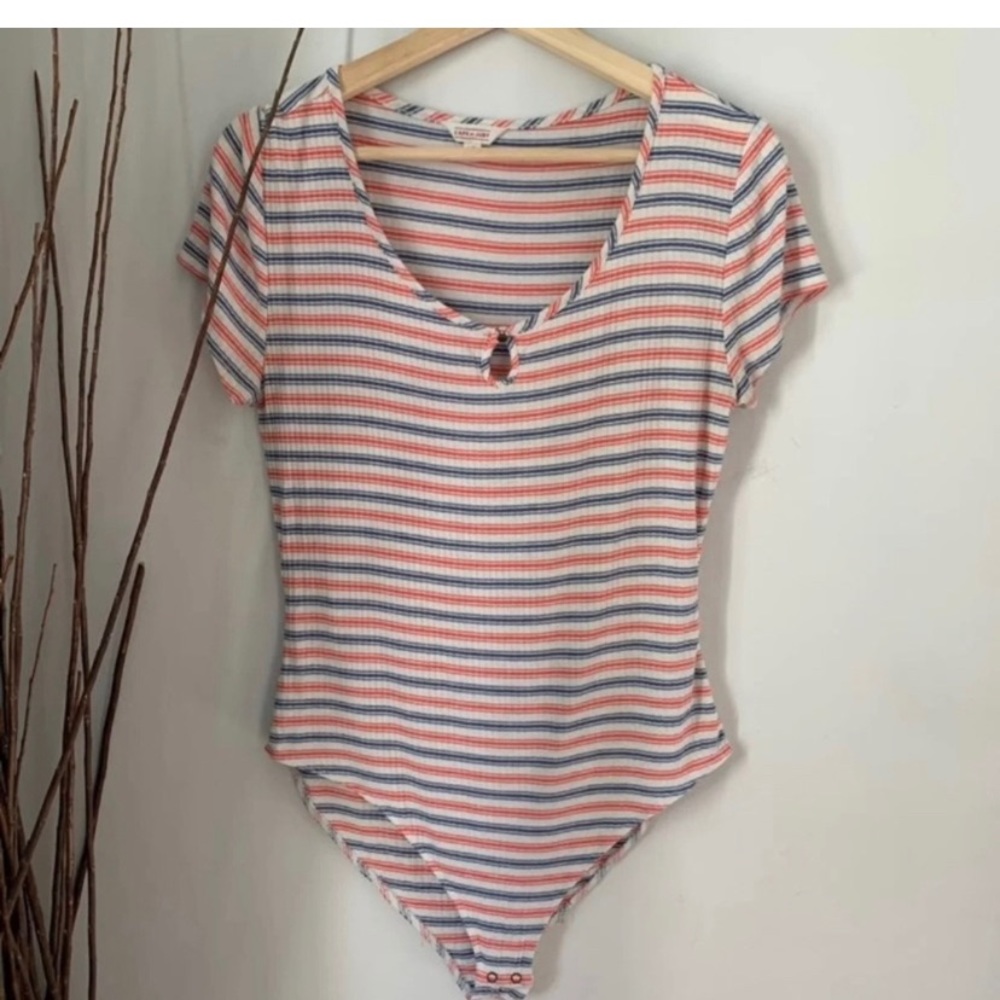 Cape Juby Bodysuit Shortsleeve Stripes Women’s Size